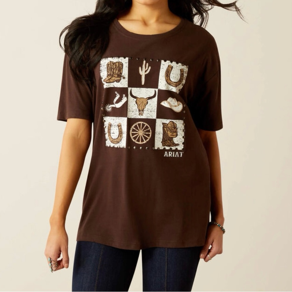 Ariat Dark Brown Western Graphic Tee